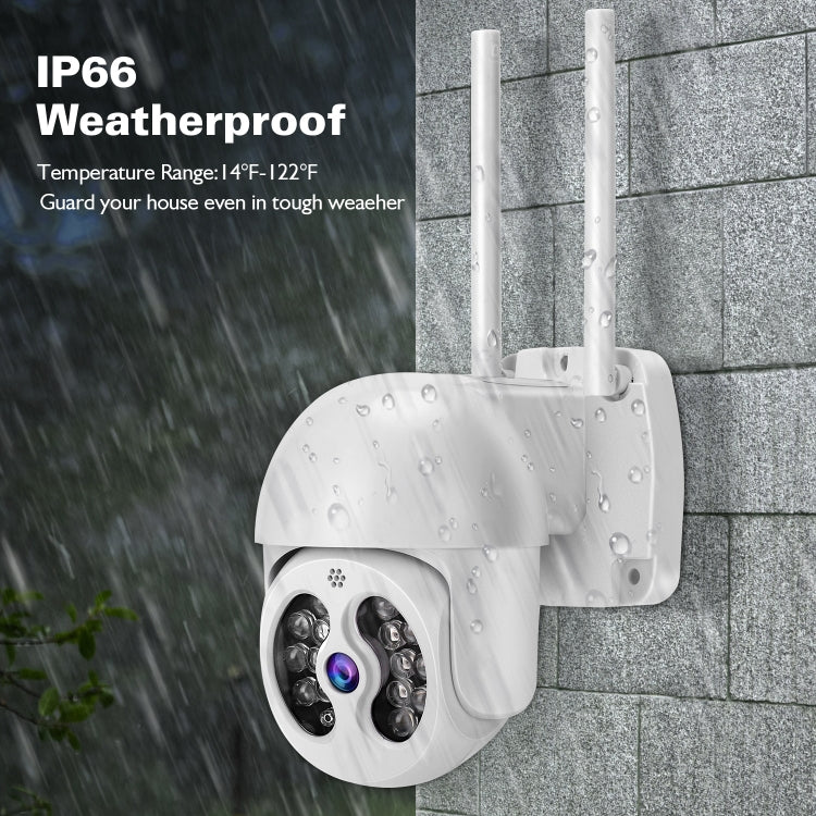 Tuya QX56 3.0 Million Pixels IP66 Waterproof 2.4G Wireless IP Camera, Support Motion Detection & Two-way Audio & Full Color Night Vision & TF Card, US Plug by bashfashion