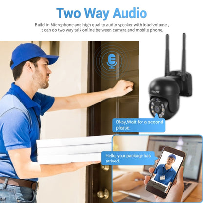 ESCAM WNK618 3.0 Million Pixels 8-channel Wireless Dome Camera HD NVR Security System, Support Motion Detection & Two-way Audio & Full-color Night Vision & TF Card, US Plug by ESCAM