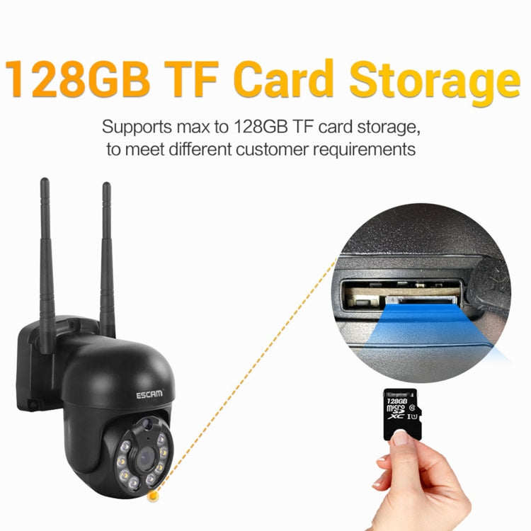 ESCAM WNK610 3.0 Million Pixels Wireless Dome IP Camera, Support Motion Detection & Two-way Audio & Full-color Night Vision & TF Card, EU Plug by ESCAM