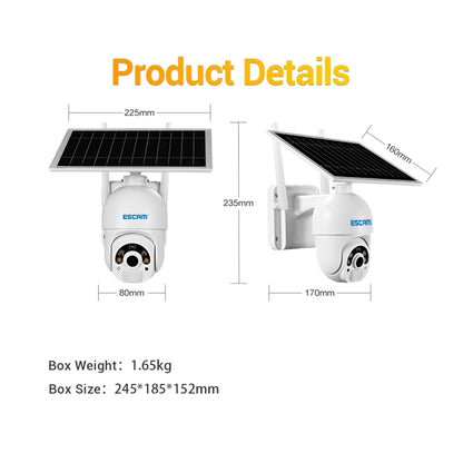 ESCAM QF450 HD 1080P 4G AU Version Solar Powered IP Camera with 64G Memory, Support Two-way Audio & PIR Motion Detection & Night Vision & TF Card by ESCAM