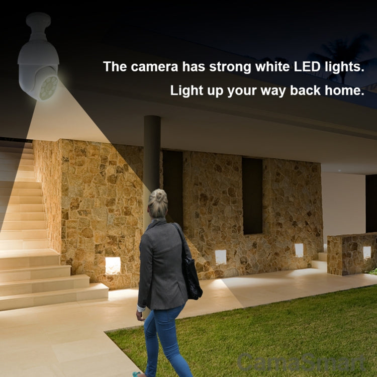 DP19 Smart WiFi HD Outdoor Network Light Bulb Camera, Support Infrared Night Vision & Motion Detection & TF Card by bashfashion