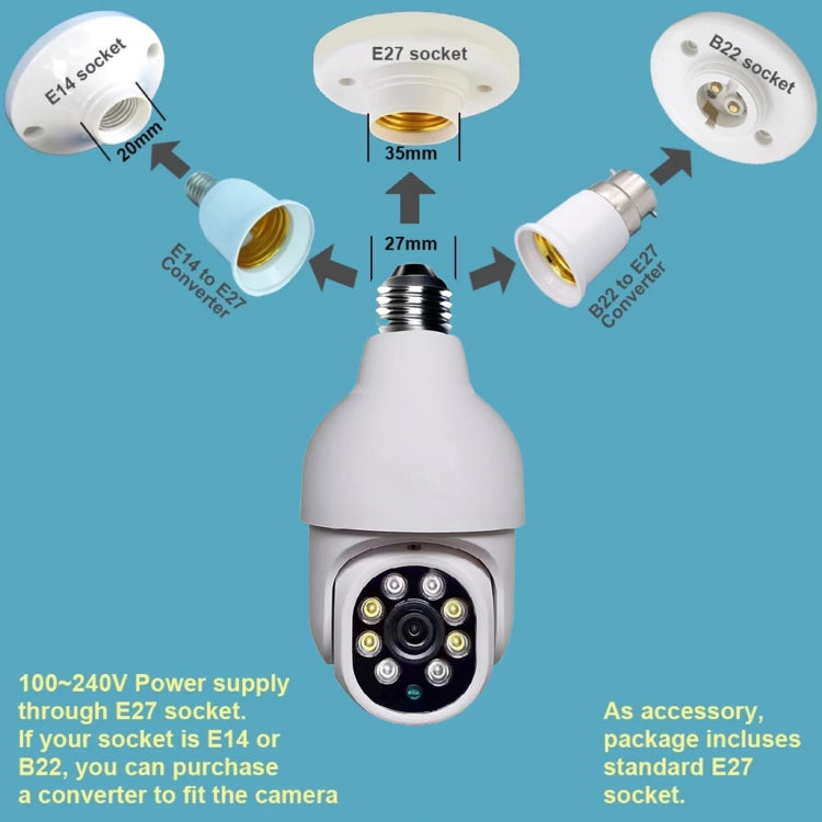 DP19 Smart WiFi HD Outdoor Network Light Bulb Camera, Support Infrared Night Vision & Motion Detection & TF Card by bashfashion