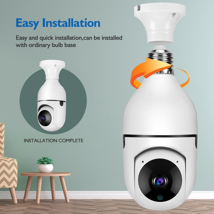 DP17 2.0 Million Pixels Single Light Source Smart Dual-band WiFi 1080P HD Outdoor Network Light Bulb Camera, Support Infrared Night Vision & Two-way Audio & Motion Detection & TF Card by bashfashion