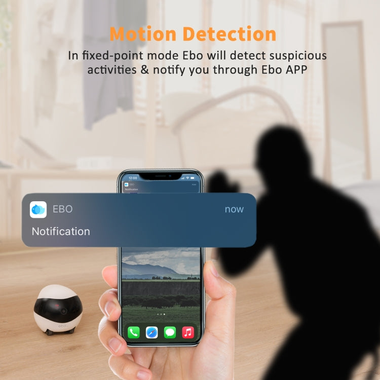 EBO SE 1080P HD Smart Home Companion Robot Remote Monitoring Camera, Support Infrared Night Vision & Two-way Voice & TF Card, US Plug by bashfashion