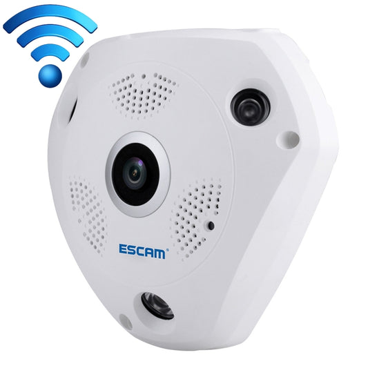 ESCAM Shark QP180 960P 360 Degrees Fisheye Lens 1.3MP WiFi IP Camera, Support Motion Detection / Night Vision, IR Distance: 10m by ESCAM