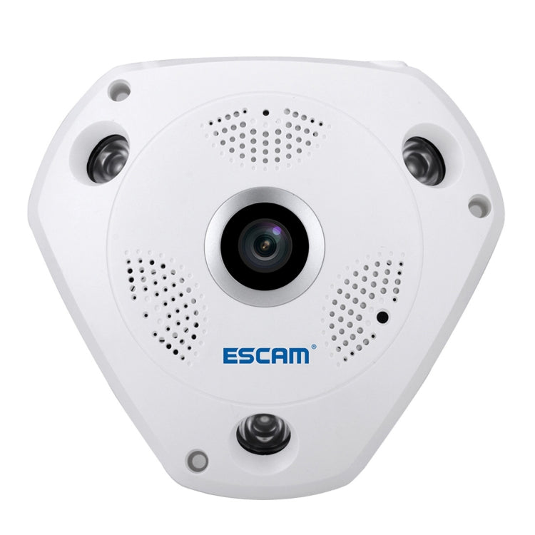 ESCAM Shark QP180 960P 360 Degrees Fisheye Lens 1.3MP WiFi IP Camera, Support Motion Detection / Night Vision, IR Distance: 10m by ESCAM
