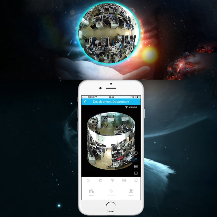 ESCAM Shark QP180 960P 360 Degrees Fisheye Lens 1.3MP WiFi IP Camera, Support Motion Detection / Night Vision, IR Distance: 10m by ESCAM