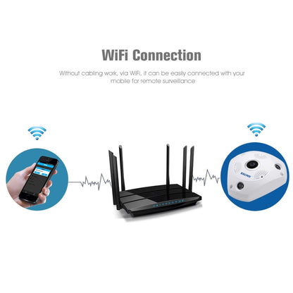 ESCAM Shark QP180 960P 360 Degrees Fisheye Lens 1.3MP WiFi IP Camera, Support Motion Detection / Night Vision, IR Distance: 10m by ESCAM