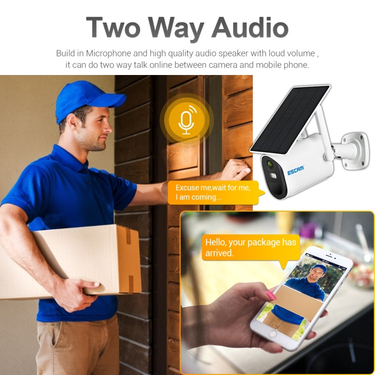 ESCAM QF490 HD 1080P 4G Solar Panel IP Camera, Southeast Asia Version by ESCAM