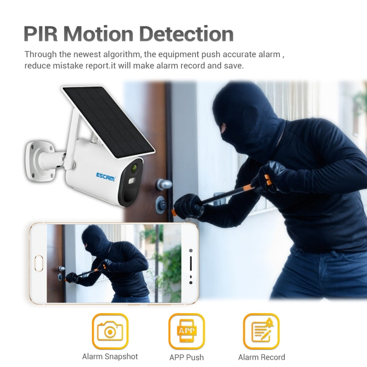 ESCAM QF490 HD 1080P 4G 3.8W Solar Panel IP Camera, EU Version by ESCAM