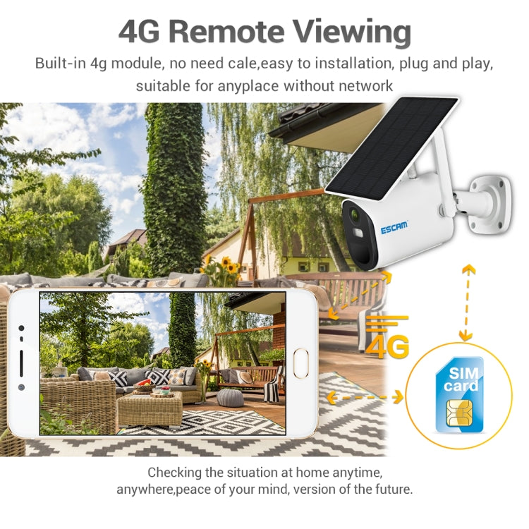 ESCAM QF490 HD 1080P 4G Solar Panel IP Camera, US / AU Version by ESCAM