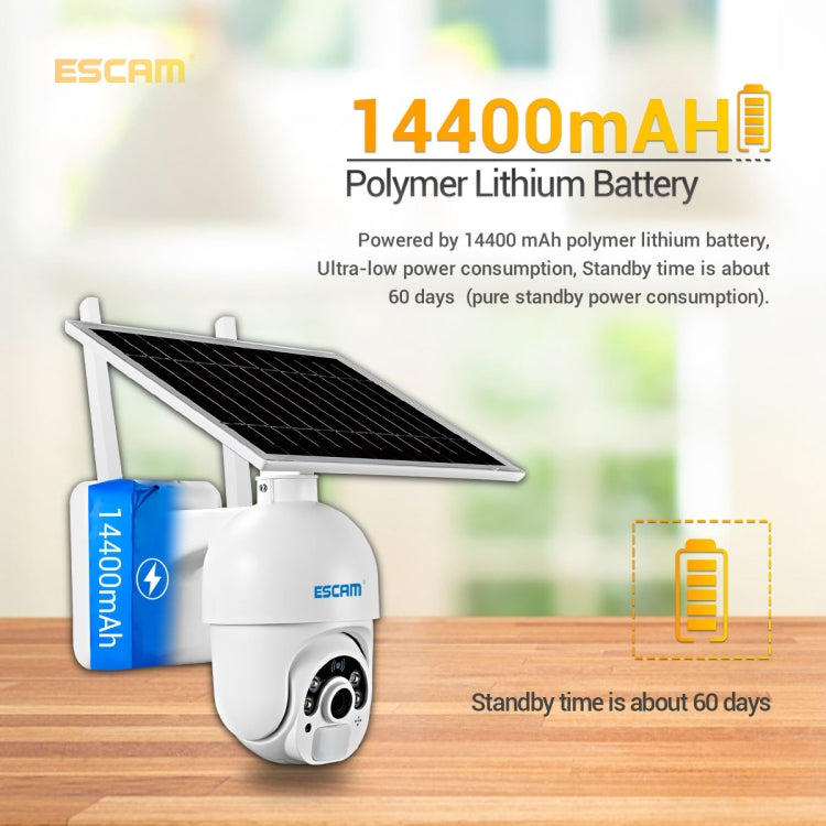 ESCAM QF450 HD 1080P 4G US Version Solar Powered IP Camera with 128G Memory, Support Two-way Audio & PIR Motion Detection & Night Vision & TF Card by ESCAM