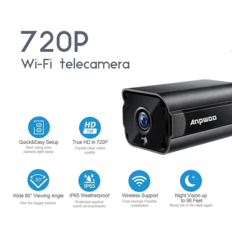 Anpwoo Paladin 720P HD WiFi IP Camera, Support Motion Detection & Infrared Night Vision & TF Card(Max 64GB) by Anpwoo