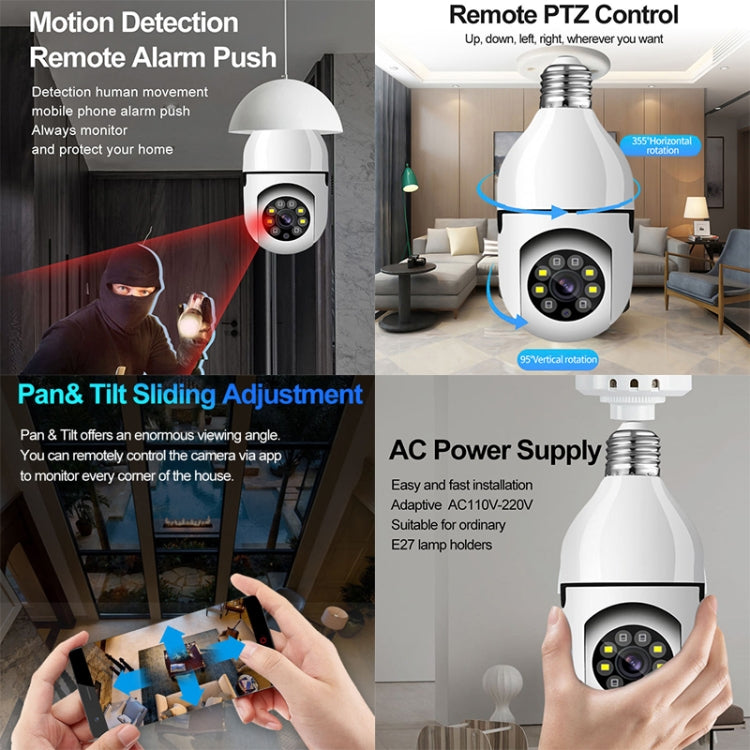 GA-C11 1080P 2MP 2.4G Single Frequency Two-way Voice Intercom Bulb Camera (White) by bashfashion