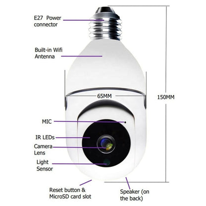 GA-C11 1080P 2MP 5G Dual Frequency Two-way Voice Intercom Bulb Camera (White) by bashfashion