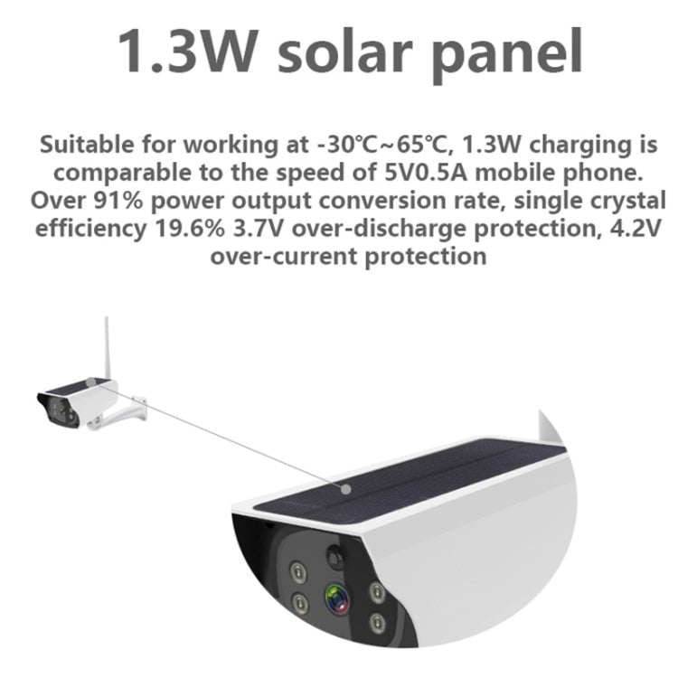 VESAFE Y4P Outdoor HD 1080P Solar Power Security IP Camera, Support Motion Detection & PIR Wake up, IP66 Waterproof(White) by bashfashion