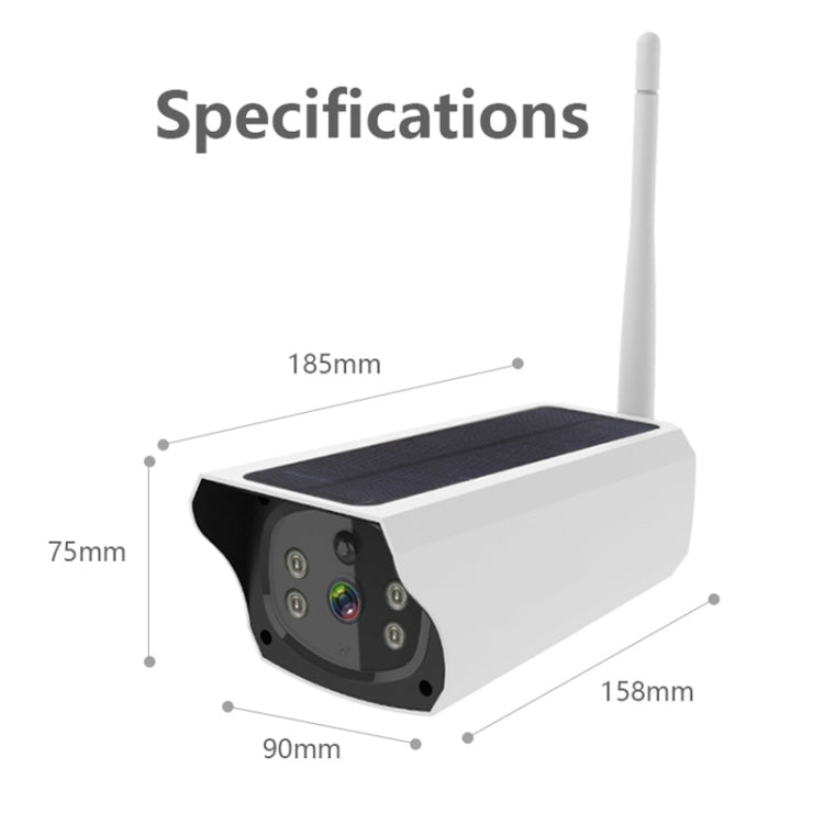 VESAFE Y4P Outdoor HD 1080P Solar Power Security IP Camera, Support Motion Detection & PIR Wake up, IP66 Waterproof(White) by bashfashion