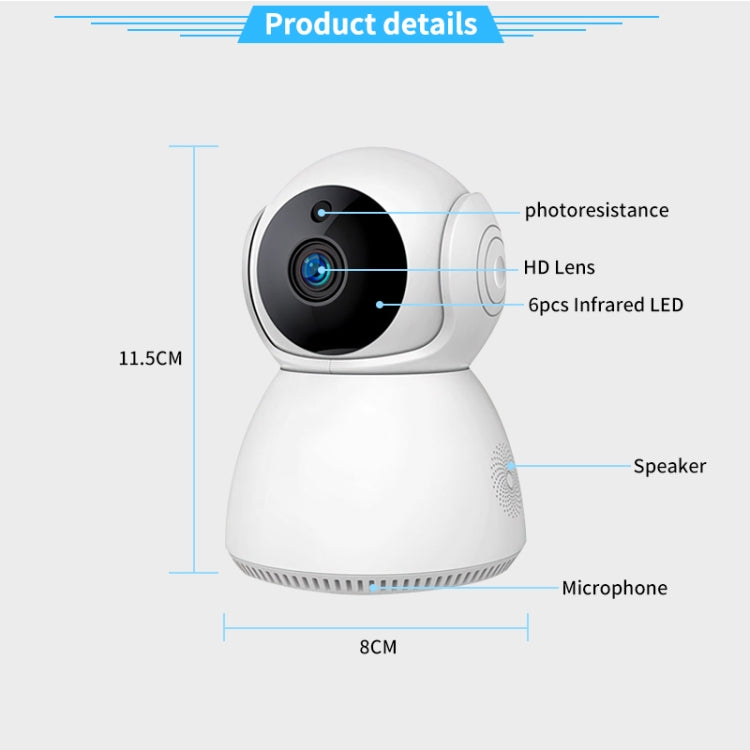 YT24 V380 1.0MP Pan-tilt IP Camera WiFi Smart Security Camera, Support TF Card / Two-way Audio / Motion Detection / Night Vision(AU Plug) by bashfashion