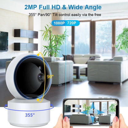 YT50-2 3.0MP 360 Rotation IP Camera WiFi Smart Security Camera, Support TF Card / Two-way Audio / Motion Detection / Night Vision(EU Plug) by bashfashion