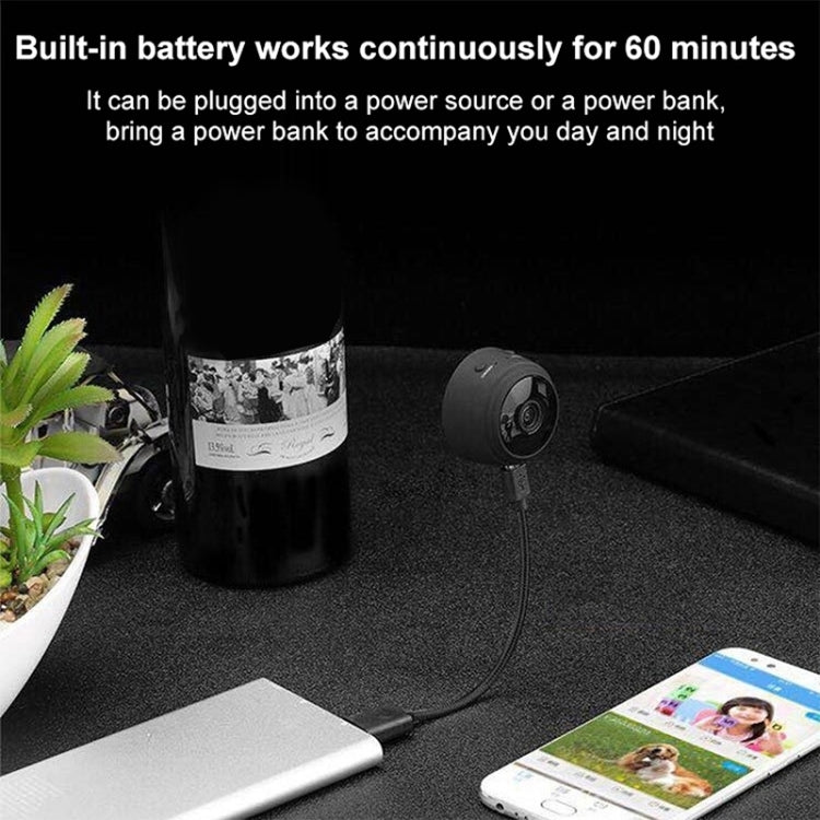 A9 1080P WiFi Wireless Network Camera Wide-angle Recorder (Black) by bashfashion