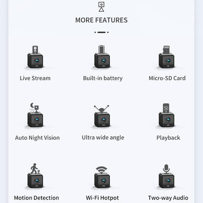 CAMSOY S20 1080P WiFi Wireless Network Action Camera Wide-angle Recorder with Mount (Black) by CAMSOY