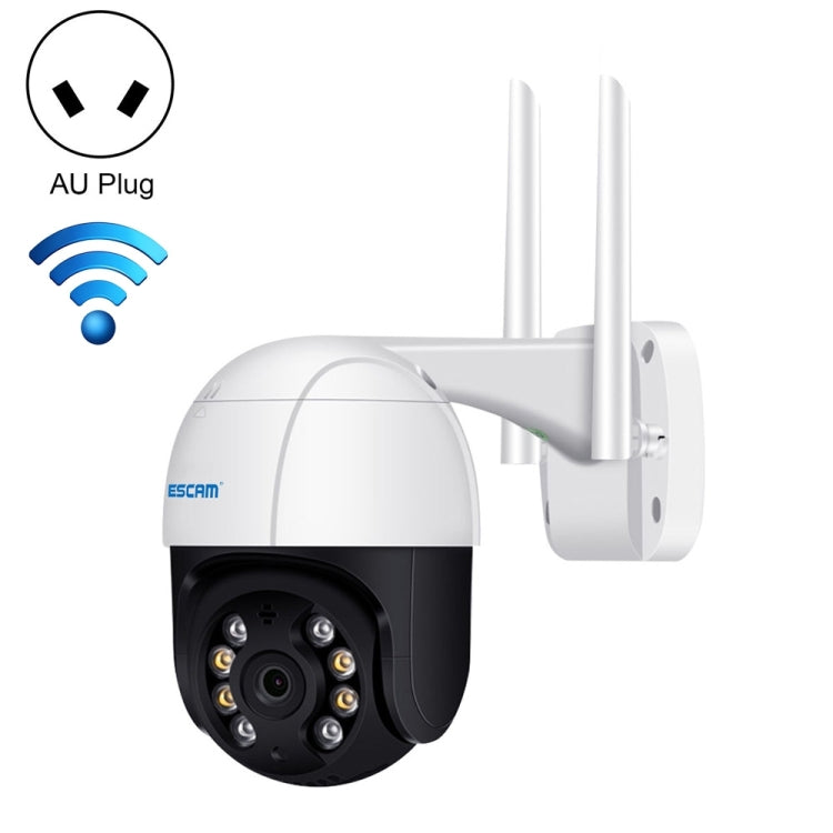 ESCAM QF218 1080P Pan / Tilt AI Humanoid Detection IP66 Waterproof WiFi IP Camera, Support ONVIF / Night Vision / TF Card / Two-way Audio, AU Plug by ESCAM