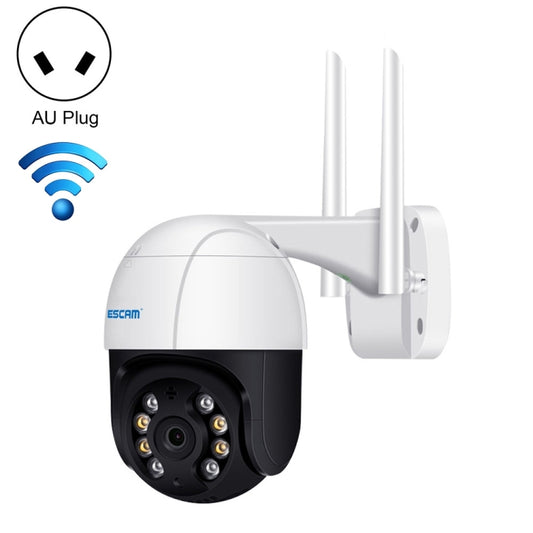ESCAM QF218 1080P Pan / Tilt AI Humanoid Detection IP66 Waterproof WiFi IP Camera, Support ONVIF / Night Vision / TF Card / Two-way Audio, AU Plug by ESCAM