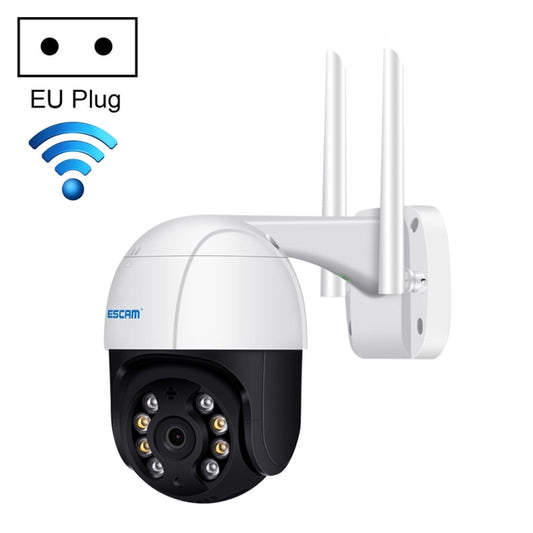 ESCAM QF218 1080P Pan / Tilt AI Humanoid Detection IP66 Waterproof WiFi IP Camera, Support ONVIF / Night Vision / TF Card / Two-way Audio, EU Plug by ESCAM