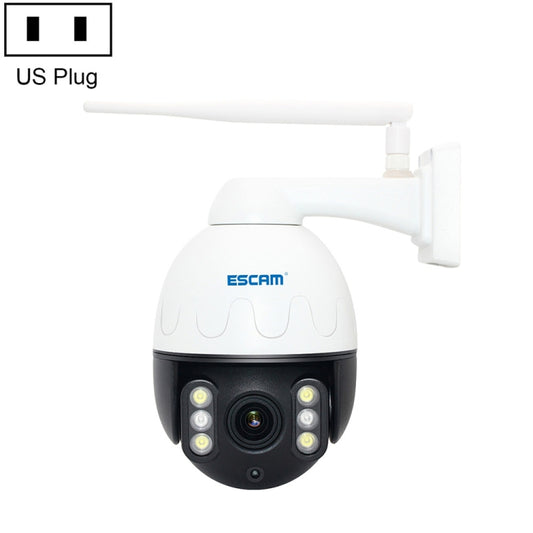 ESCAM Q5068 H.265 5MP Pan / Tilt / 4X Zoom WiFi Waterproof IP Camera, Support ONVIF Two Way Talk & Night Vision, US Plug by ESCAM