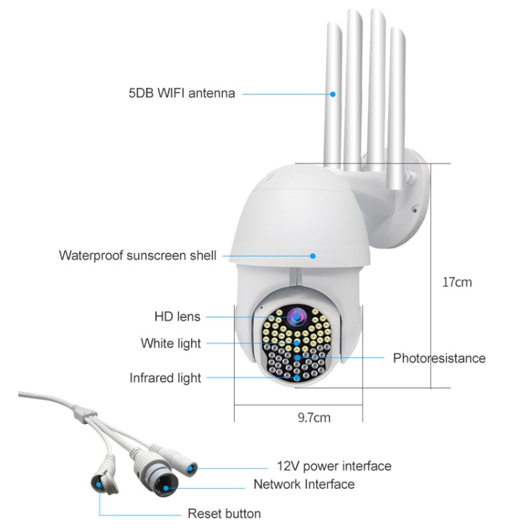 AL-63 2.0 Million Pixels 1080P HD WiFi IP Camera, Support Night Vision & Motion Detection & Two-way Intercom & TF Card, US Plug by bashfashion