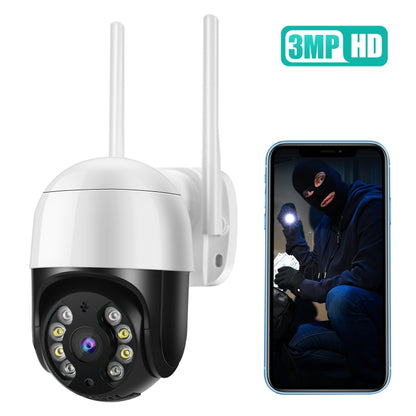 QX29 3.0MP HD WiFi IP Camera, Support Night Vision & Motion Detection & Two Way Audio & TF Card, AU Plug by bashfashion