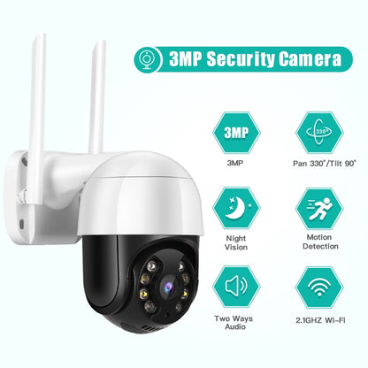 QX29 3.0MP HD WiFi IP Camera, Support Night Vision & Motion Detection & Two Way Audio & TF Card, UK Plug by bashfashion