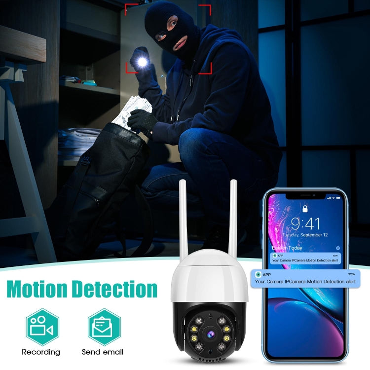 QX29 3.0MP HD WiFi IP Camera, Support Night Vision & Motion Detection & Two Way Audio & TF Card, US Plug by bashfashion