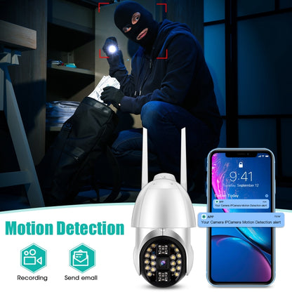 QX33 1080P Panoramic PTZ 360 Degree Rotating WIFI Camera, Support Day and Night Full Color & Two-way Voice Intercom & Motion Detection Alarm & Video Playback & 64GB TF Card, US Plug by bashfashion