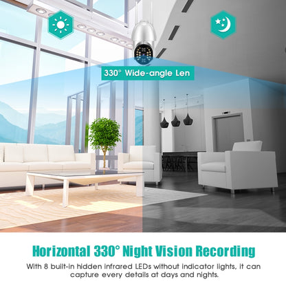 QX33 1080P Panoramic PTZ 360 Degree Rotating WIFI Camera, Support Day and Night Full Color & Two-way Voice Intercom & Motion Detection Alarm & Video Playback & 64GB TF Card, UK Plug by bashfashion