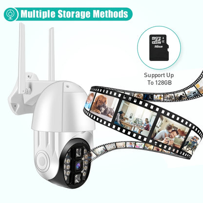 QX33 1080P Panoramic PTZ 360 Degree Rotating WIFI Camera, Support Day and Night Full Color & Two-way Voice Intercom & Motion Detection Alarm & Video Playback & 64GB TF Card, US Plug by bashfashion