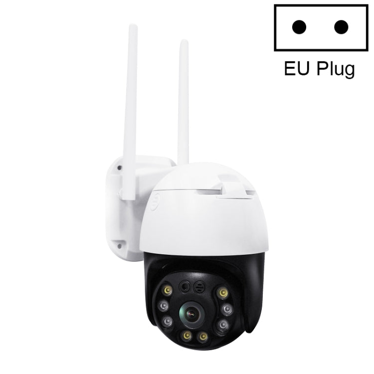QX36 1080P 3.0MP 3.6mm Lens IP65 Waterproof PTZ 360 Degree Rotating WIFI Camera, Support Day and Night Full Color & Two-way Voice Intercom & Motion Humanoid Detection & Video Playback & 128GB TF Card, EU Plug by bashfashion