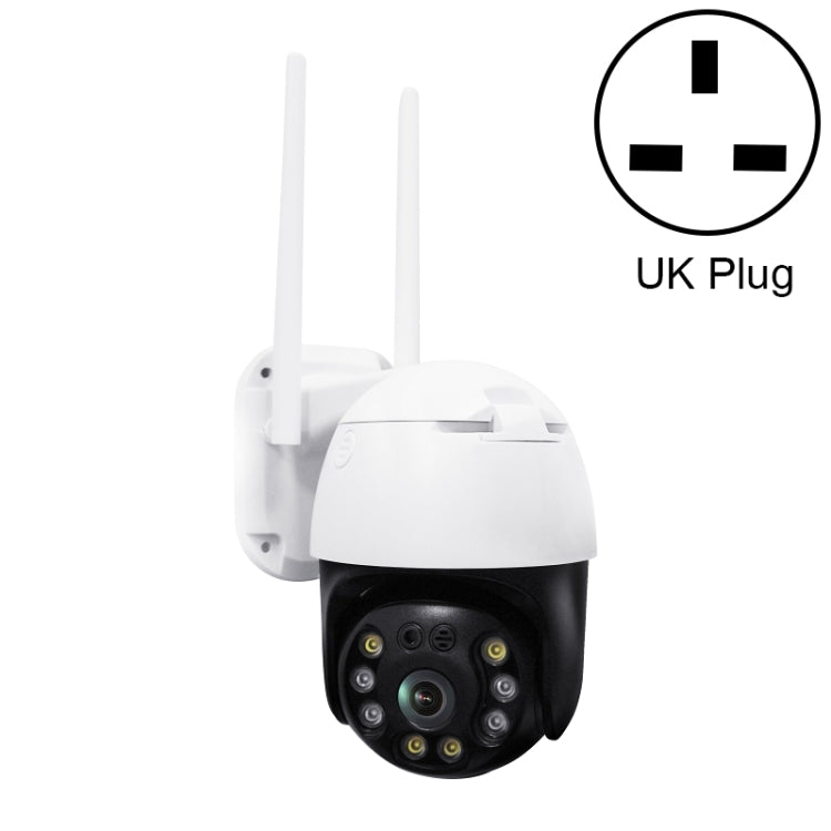 QX36 1080P 3.0MP 3.6mm Lens IP65 Waterproof PTZ 360 Degree Rotating WIFI Camera, Support Day and Night Full Color & Two-way Voice Intercom & Motion Humanoid Detection & Video Playback & 128GB TF Card, UK Plug by bashfashion