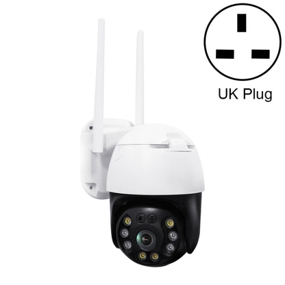 QX36 1080P 3.0MP 3.6mm Lens IP65 Waterproof PTZ 360 Degree Rotating WIFI Camera, Support Day and Night Full Color & Two-way Voice Intercom & Motion Humanoid Detection & Video Playback & 128GB TF Card, UK Plug by bashfashion