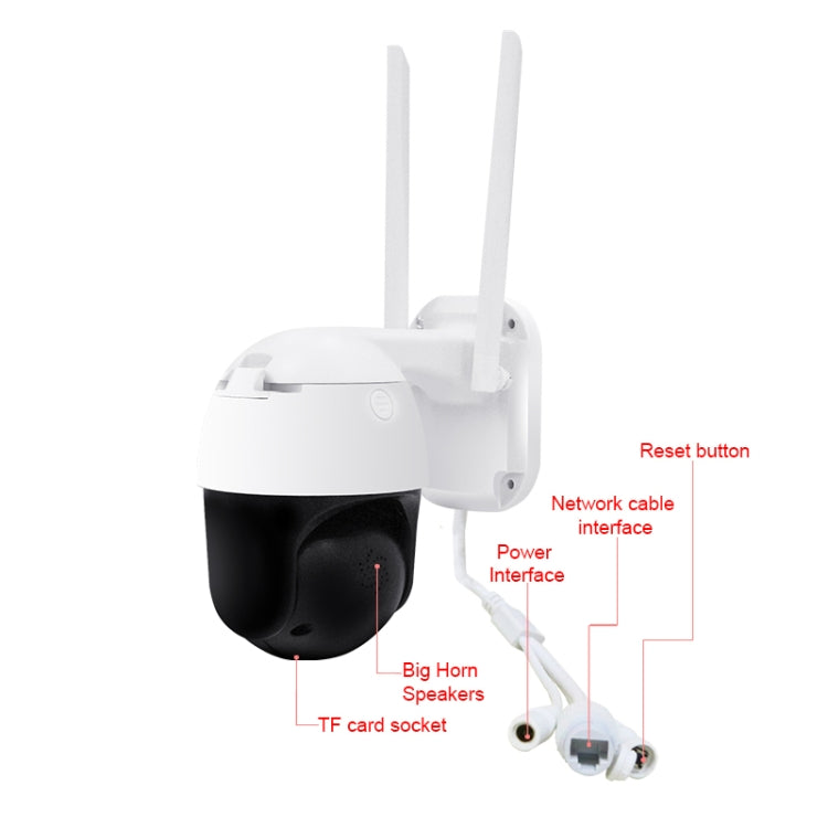 QX36 1080P 3.0MP 3.6mm Lens IP65 Waterproof PTZ 360 Degree Rotating WIFI Camera, Support Day and Night Full Color & Two-way Voice Intercom & Motion Humanoid Detection & Video Playback & 128GB TF Card, US Plug by bashfashion
