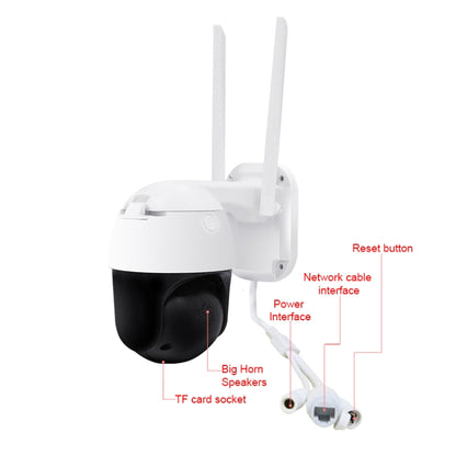QX36 1080P 3.0MP 3.6mm Lens IP65 Waterproof PTZ 360 Degree Rotating WIFI Camera, Support Day and Night Full Color & Two-way Voice Intercom & Motion Humanoid Detection & Video Playback & 128GB TF Card, UK Plug by bashfashion