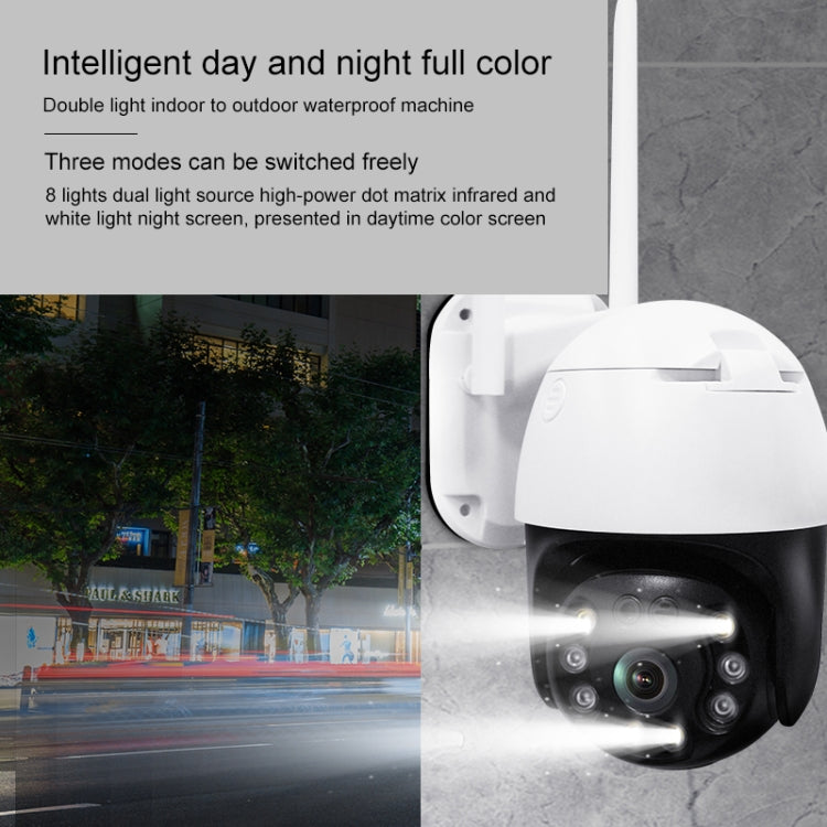 QX36 1080P 3.0MP 3.6mm Lens IP65 Waterproof PTZ 360 Degree Rotating WIFI Camera, Support Day and Night Full Color & Two-way Voice Intercom & Motion Humanoid Detection & Video Playback & 128GB TF Card, US Plug by bashfashion