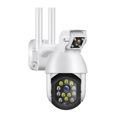 QX41 1080P 2.0MP Dual Lens IP66 Waterproof Panoramic PTZ WIFI Camera, Support Day and Night Full Color & Two-way Voice Intercom & Smart Alarm & Video Playback & 128GB TF Card, UK Plug by bashfashion