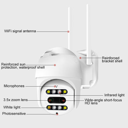 QX48 Pixels 1080P HD Wireless IP Camera, Support Motion Detection & Infrared Night Vision & TF Card(US Plug) by bashfashion
