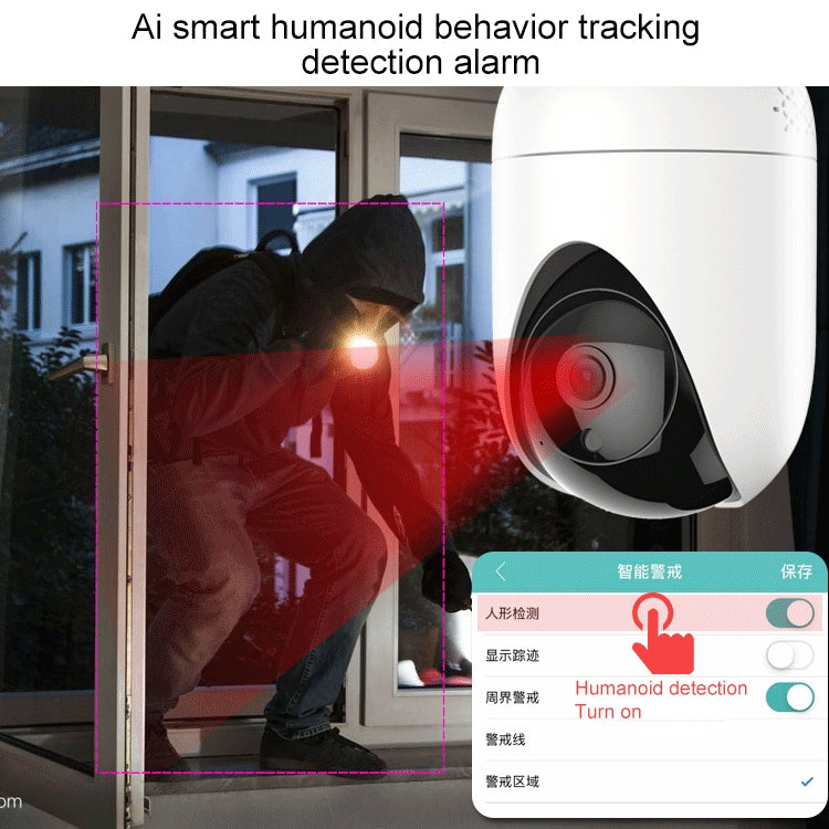 YT47 HD Wireless Indoor Network Shaking Head Camera, Support Motion Detection & Infrared Night Vision & Micro SD Card, AU Plug by bashfashion