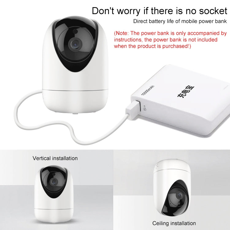YT47 HD Wireless Indoor Network Shaking Head Camera, Support Motion Detection & Infrared Night Vision & Micro SD Card, US Plug by bashfashion