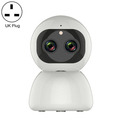 YT48 HD Wireless Indoor Network Shaking Head Binocular Camera, Support Motion Detection & Infrared Night Vision & Micro SD Card, UK Plug