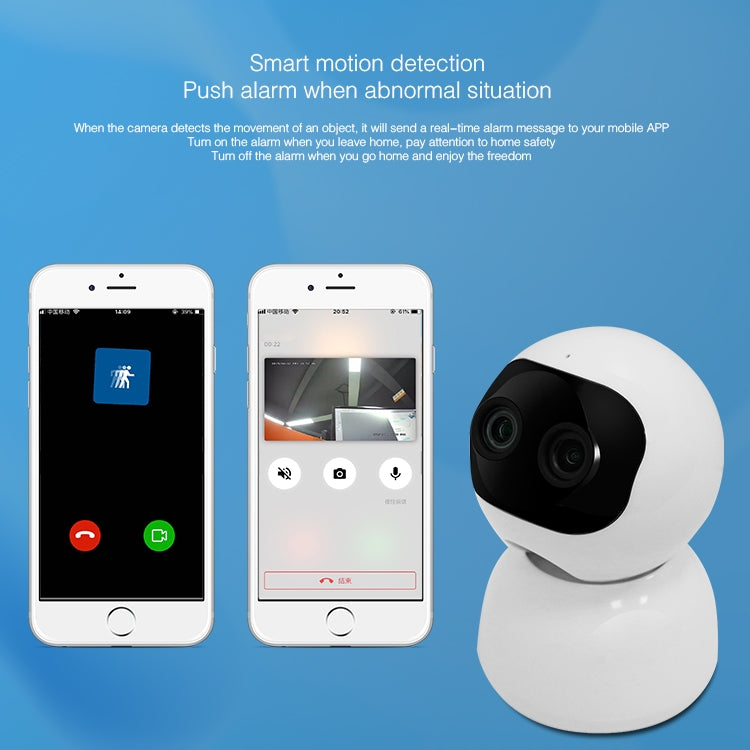 YT48 HD Wireless Indoor Network Shaking Head Binocular Camera, Support Motion Detection & Infrared Night Vision & Micro SD Card, AU Plug by bashfashion