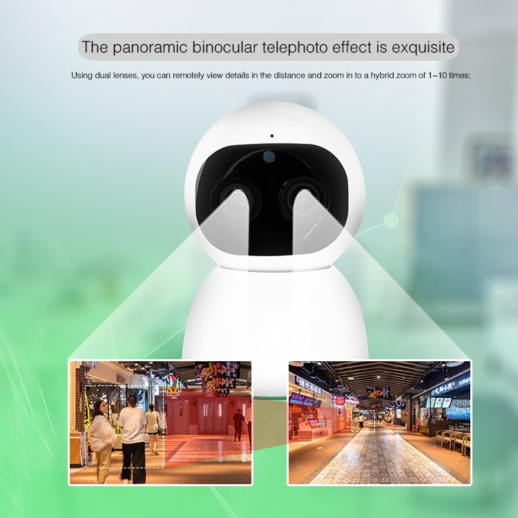 YT48 HD Wireless Indoor Network Shaking Head Binocular Camera, Support Motion Detection & Infrared Night Vision & Micro SD Card, EU Plug by bashfashion