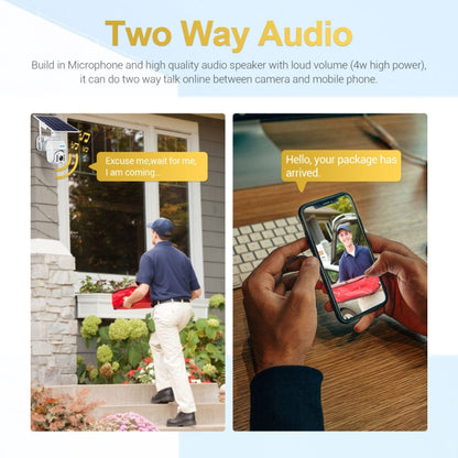 ESCAM QF280 HD 1080P IP66 Waterproof WiFi Solar Panel PT IP Camera without Battery, Support Night Vision / Motion Detection / TF Card / Two Way Audio (White) by ESCAM